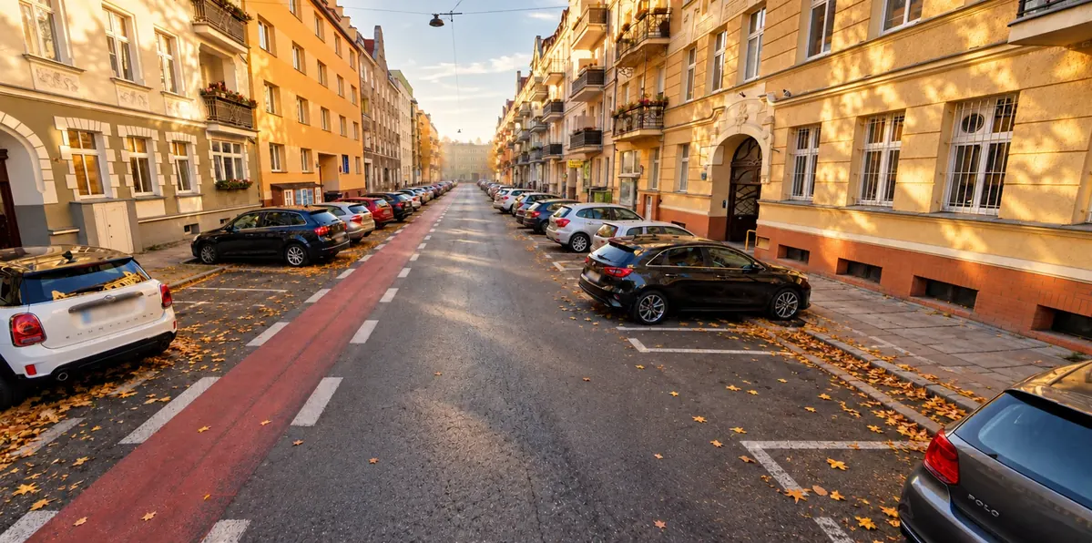Jesienna ulica Bolesława Śmiałego w Szczecinie
